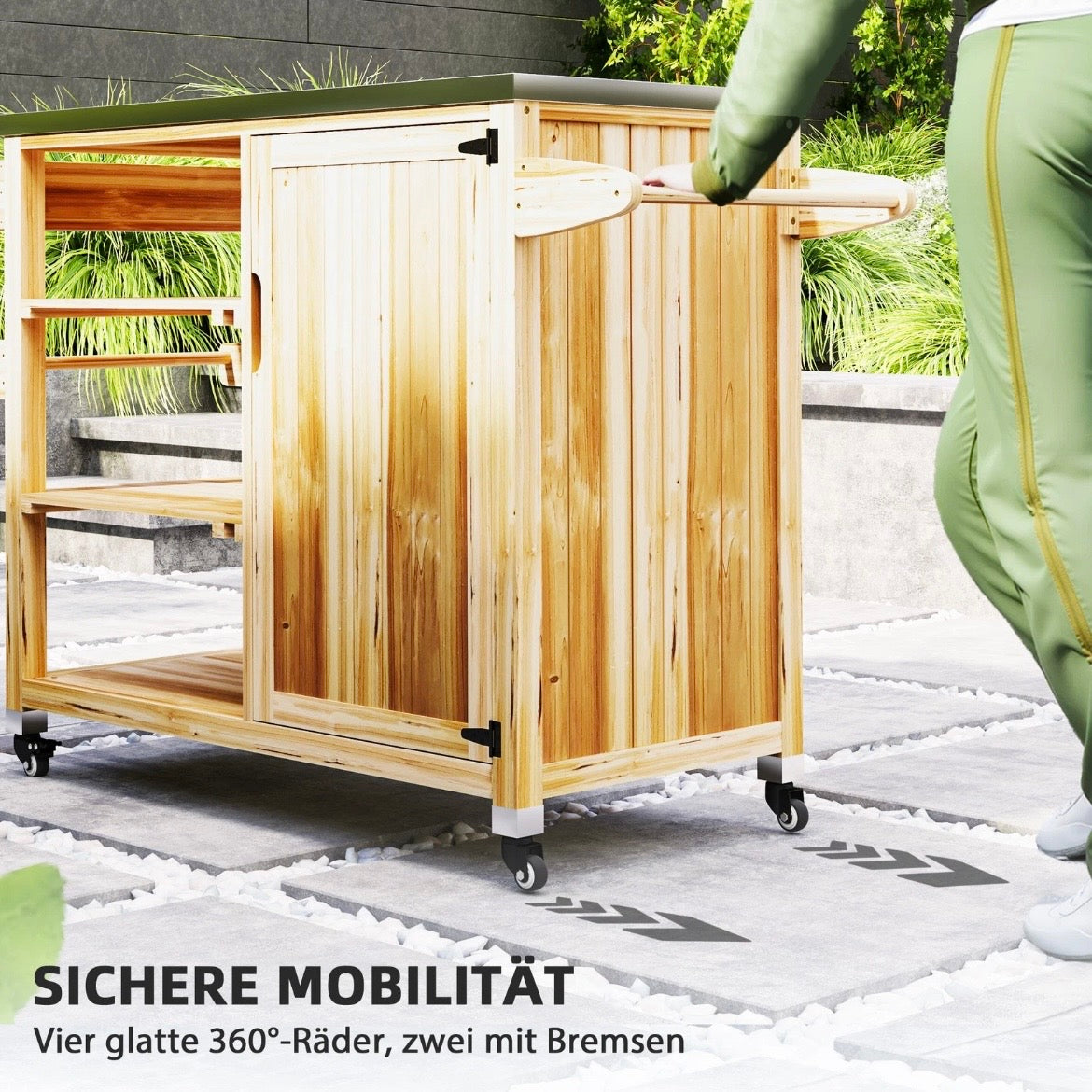 Grillwagen Servierwagen BBQ Grilltisch Gartengrill