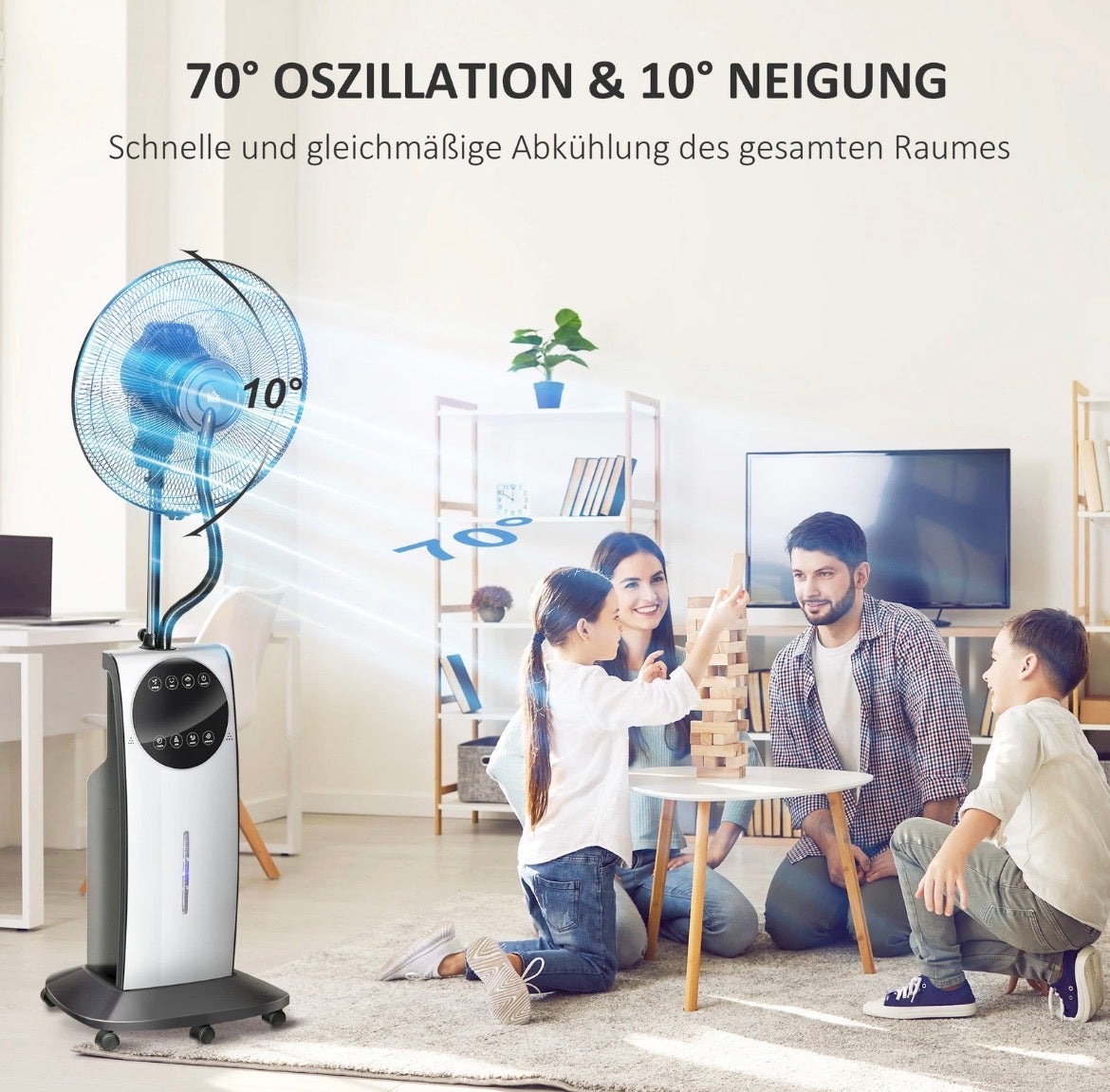 Nebel Ventilator Sprühnebel Standventilator Wasserabkühlung