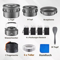 27teilig Camping Kochset Outdoor Kochgeschirr Kochen Outdoor Camping