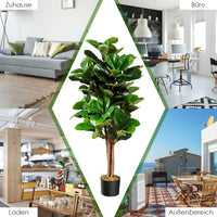 2x Kunstpflanze 120cm Künstlich Feigenbaum Dekopflanze Zimmerpflanze