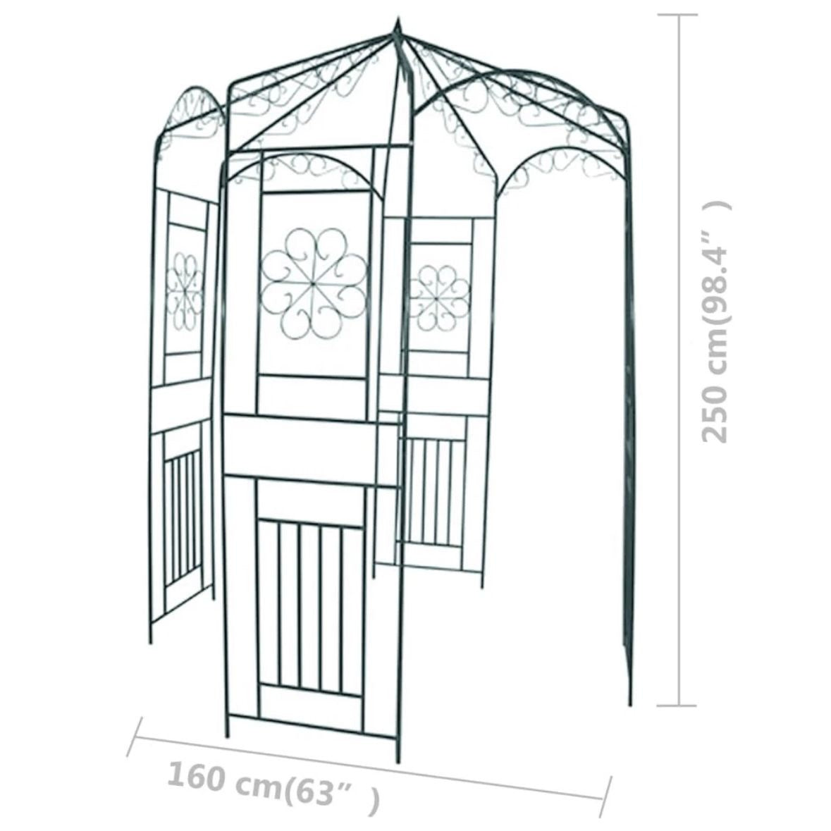Rosenpavillon Metall Rosenbogen Eisenpavillon Rankhilfe 250cm