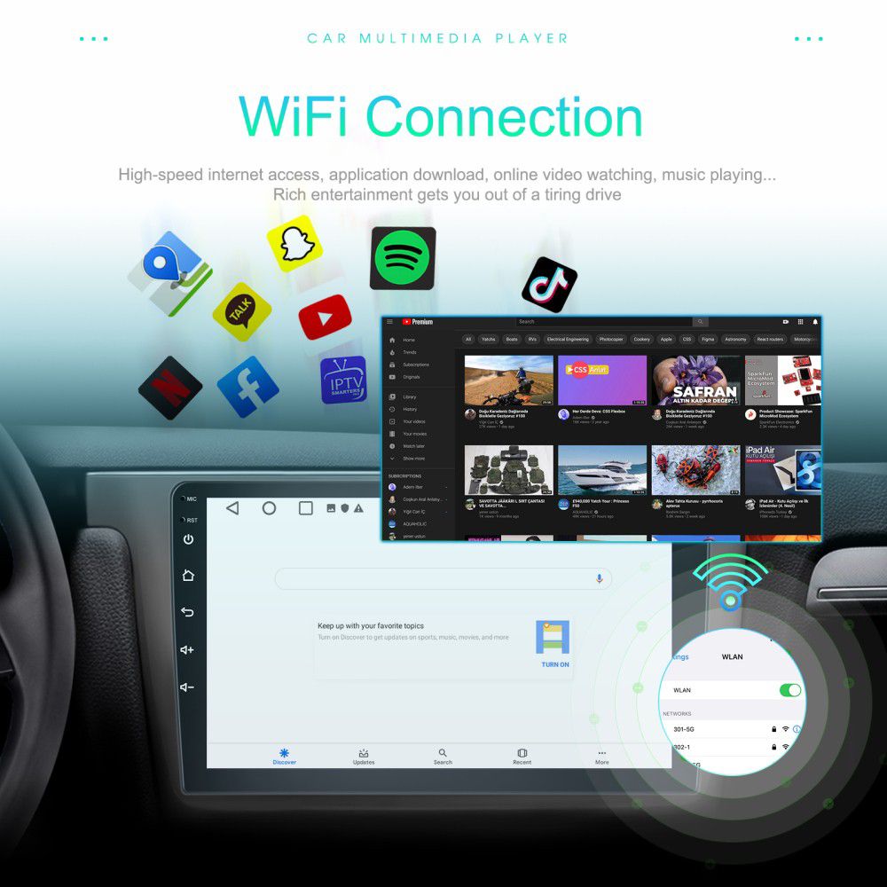 Autoradio Android 10 Zoll GPS Navigation WIFI CarPlay Navi 2G 64G