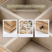 Vintage Holz Schmuckschatulle Aufbewahrungsbox Schatulle