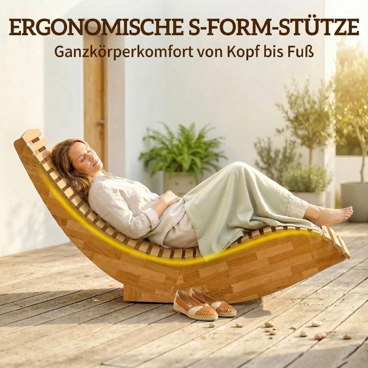 Sonnenliege Akazienholz Klappbar Ergonomisch Gartenliege Liege