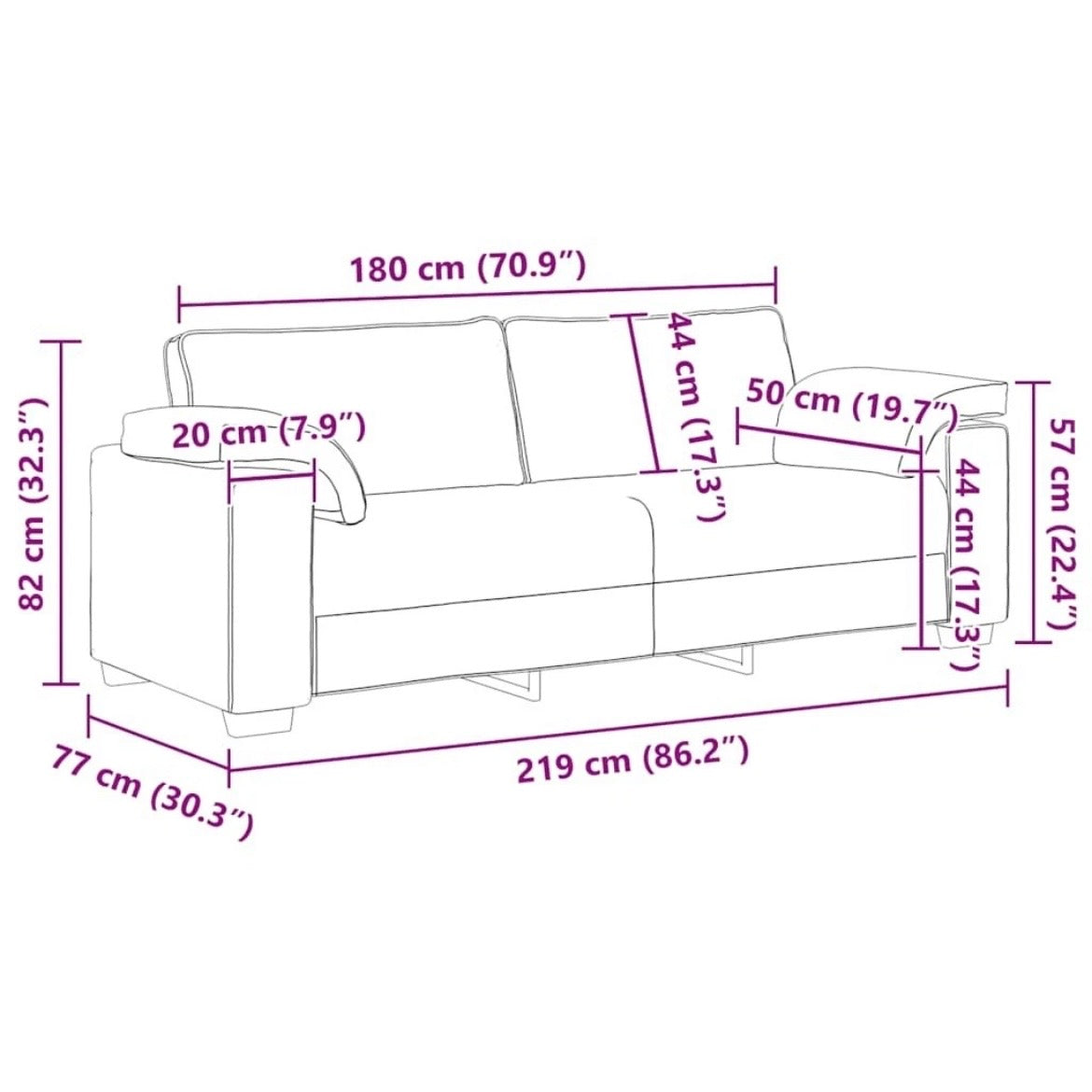 3 Sitz Sofa Couch Polstersofa Wohnzimmer Möbel
