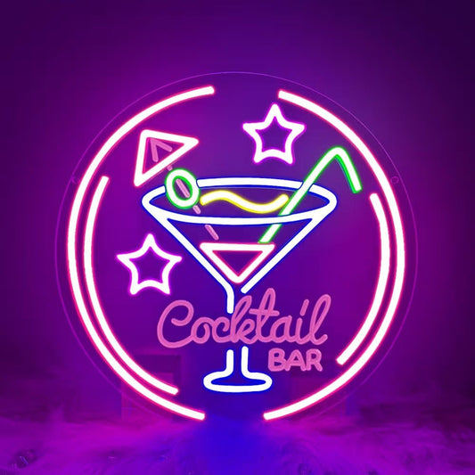 LED Neon Schild Cocktail Bar Neonlicht USB Club Drink