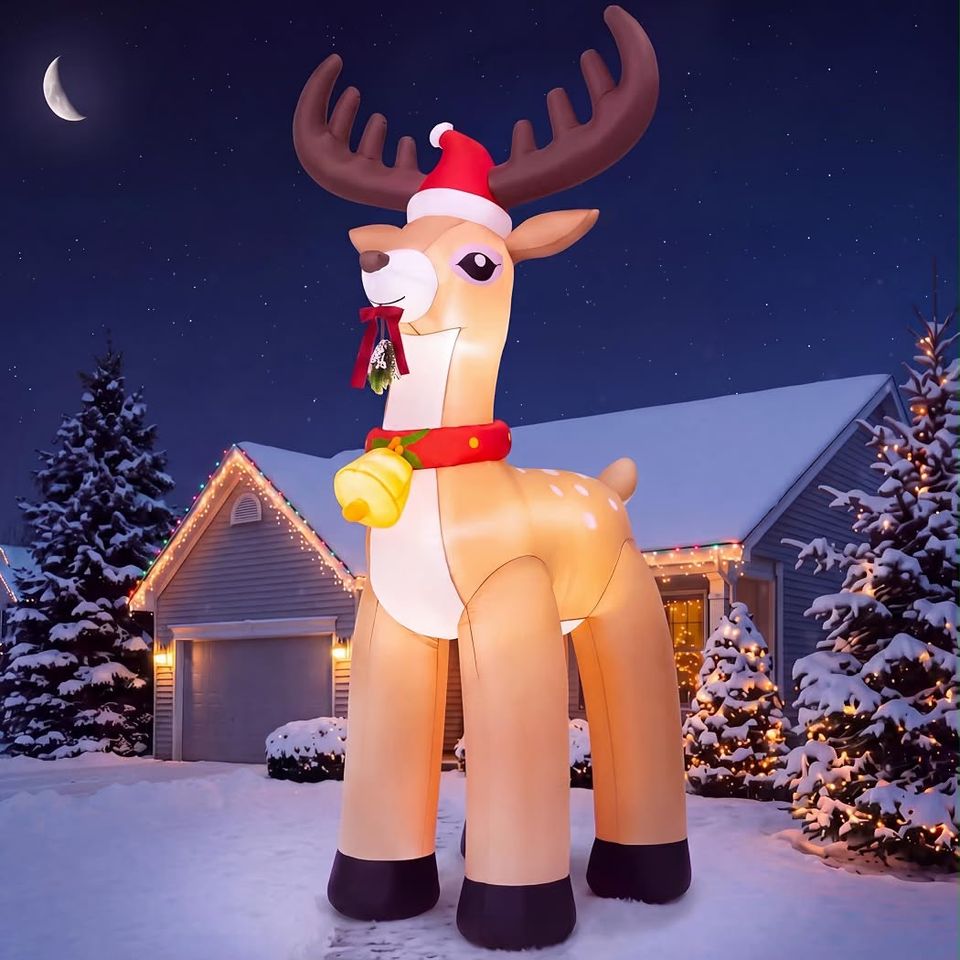 300cm Aufblasbares LED Rentier Riesige Weihnachtsdeko XXL Gartendeko