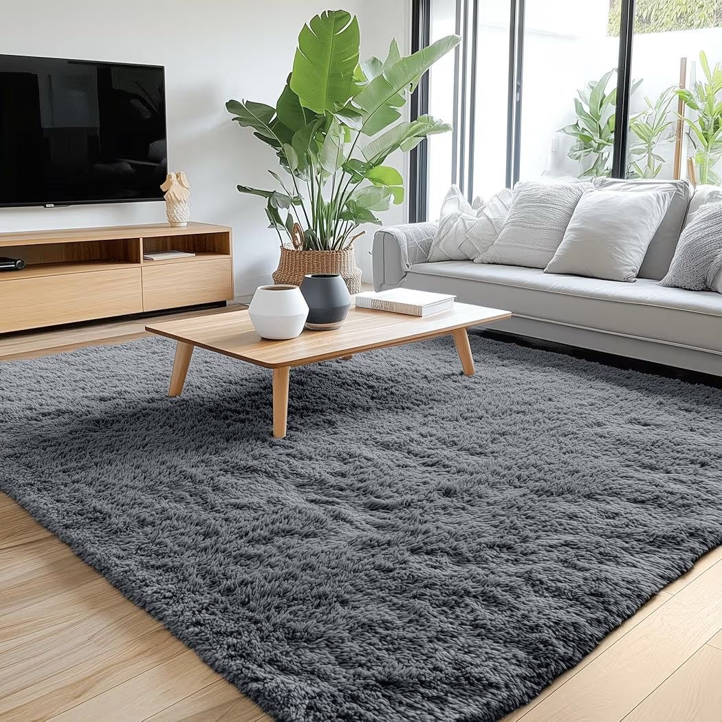 Teppich 160x220cm Hochflor weich rutschfest Wohnzimmer Schlafzimmer