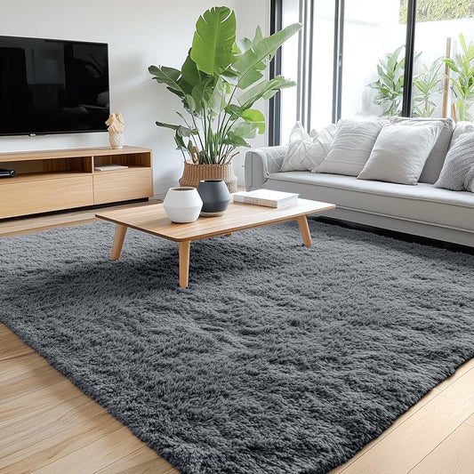 Teppich 160x220cm Hochflor weich rutschfest Wohnzimmer Schlafzimmer