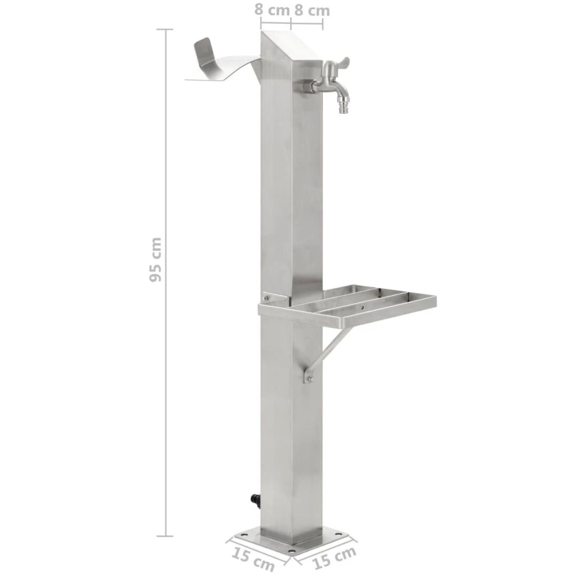 Wassersäule Edelstahl 95cm Brunnen