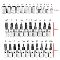 46tlg Steckschlüssel Satz 1/4" Knarrenkasten Ratschenkasten Nusssätze