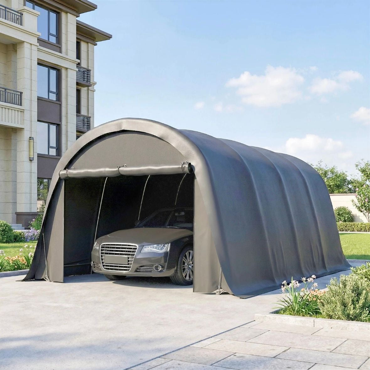 Carport Zeltgarage 3x6m Wasserdichtes Lagerzelt Seitenwänden Zelt
