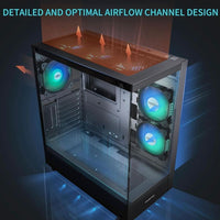 PC Gehäuse Gaming Tower ATX ARGB Lüfter Glas