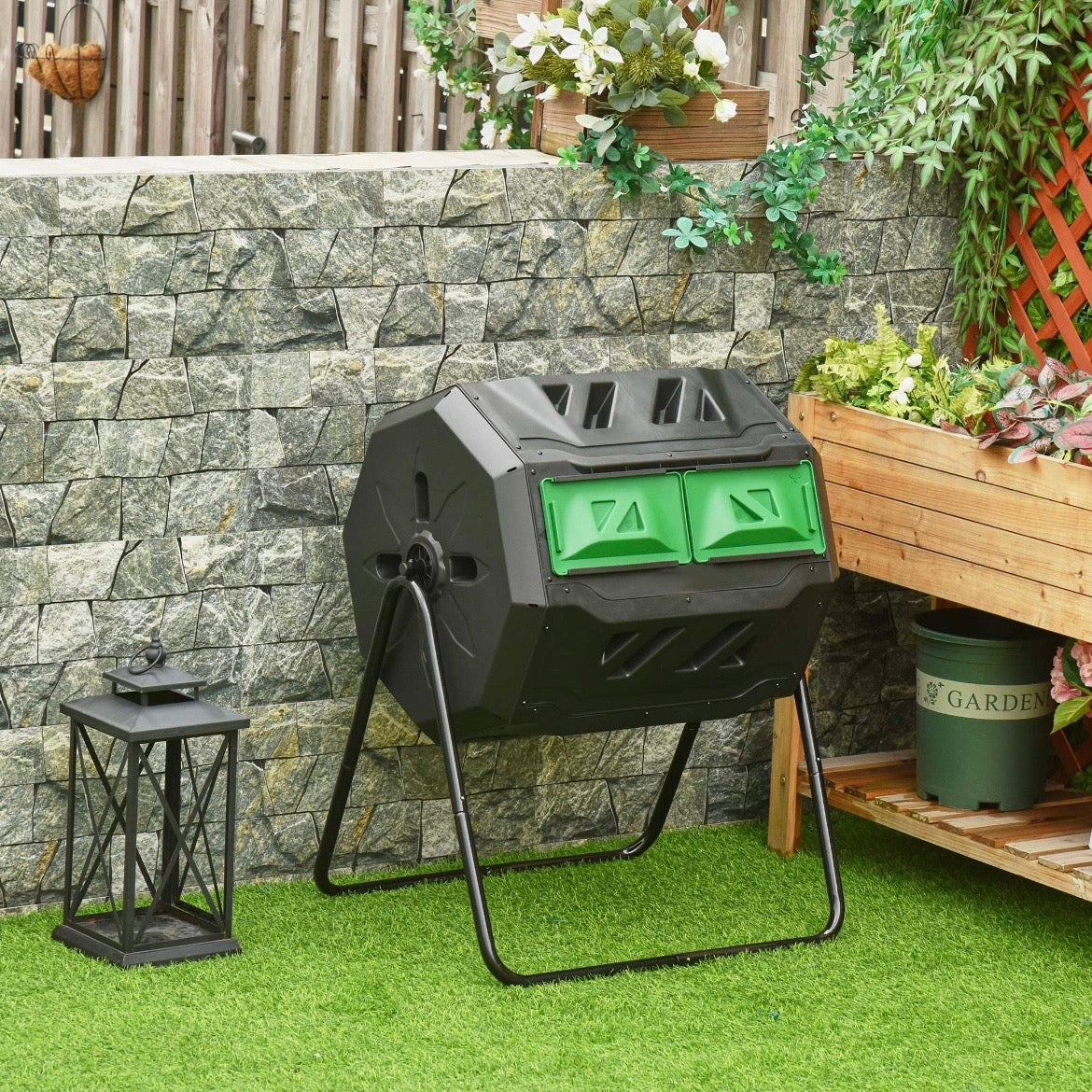 Trommel-Komposter 160L Gartenkomposter 2 Kammer 
Gartenpflege