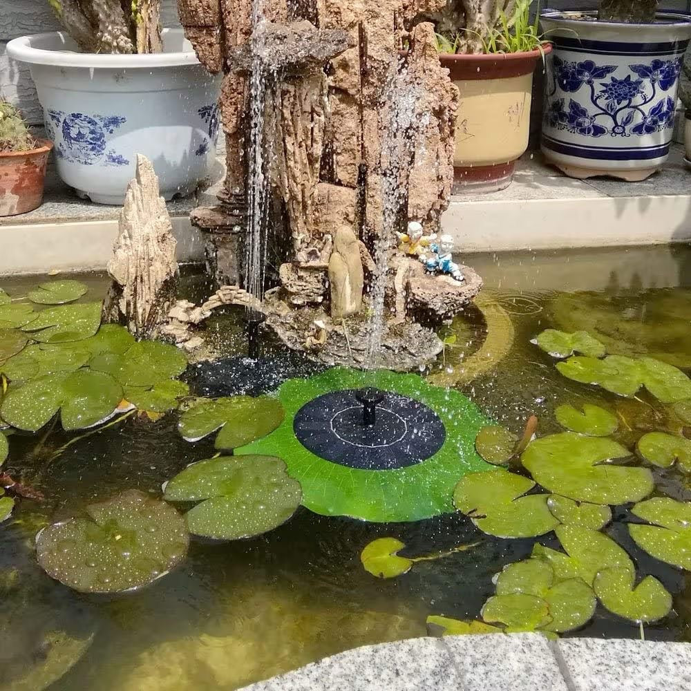 Solar Springbrunnen Lotusblatt Schwimmende Gartenpumpe