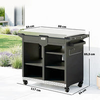 Grillwagen Grilltisch Arbeitsfläche Schrank Grill Outdoor