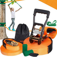 Slackline Set 2x18,3m Balance Training Baumschutz Armtrainer Outdoor