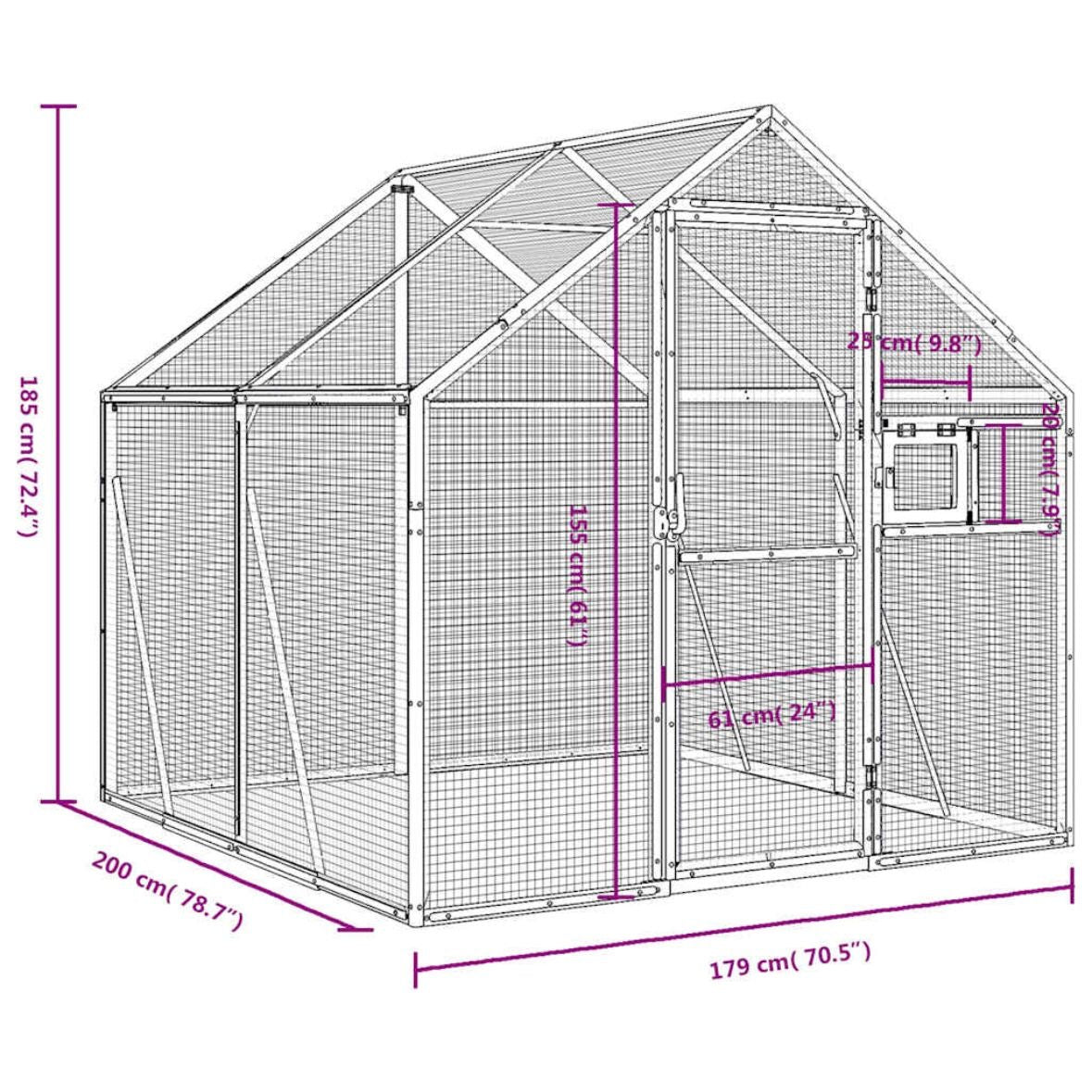 Voliere Vogelkäfig Aluminium