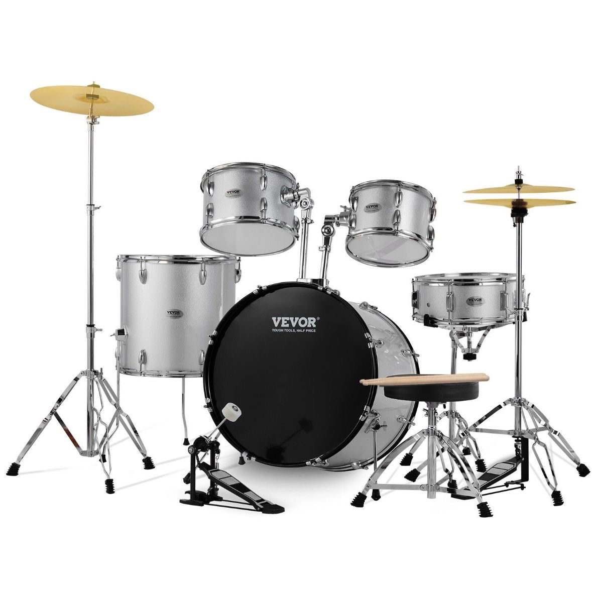 5 teilig Schlagzeug Set Drumset