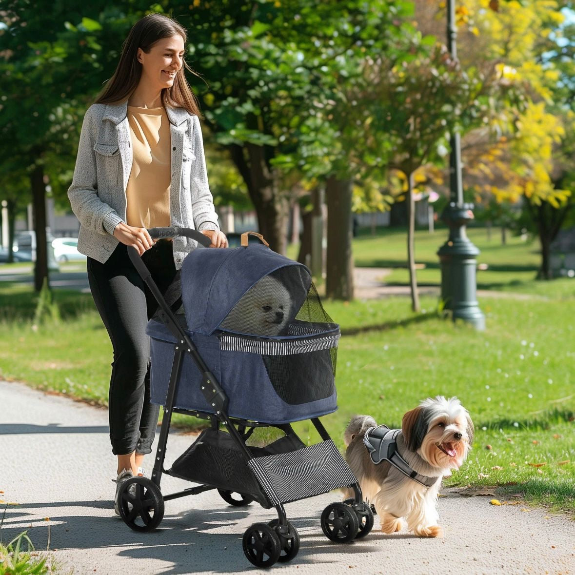 2in1 Hundebuggy Transporttasche Haustiere Katzenbuggy