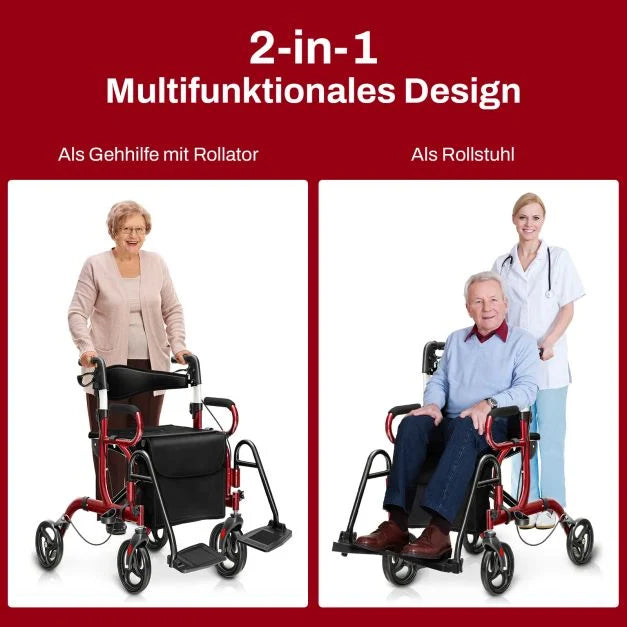 2in1 Seniorenrollator Seniorenrollstuhl Rollstuhl Senioren