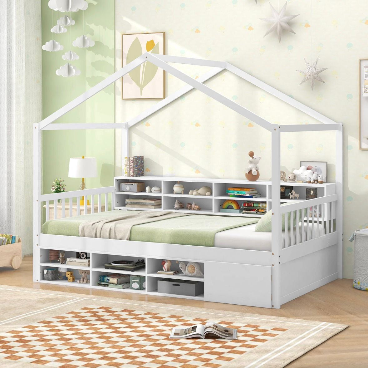 Hausbett Kinderbett 90x200cm Kinderzimmer Bett Doppelbett