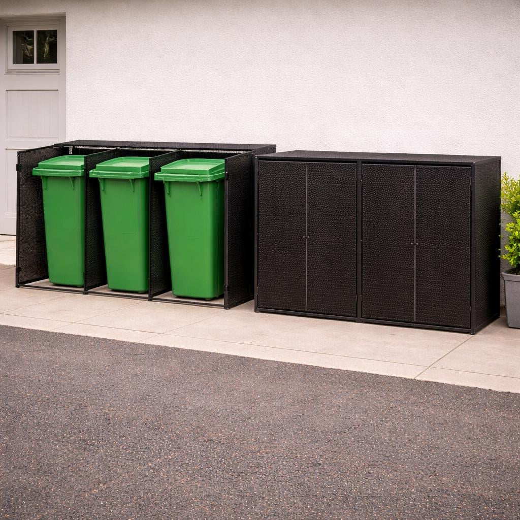 2x Mülltonnenbox 3x Mülltonnen Tonnen Müllboxen Tonnenbox