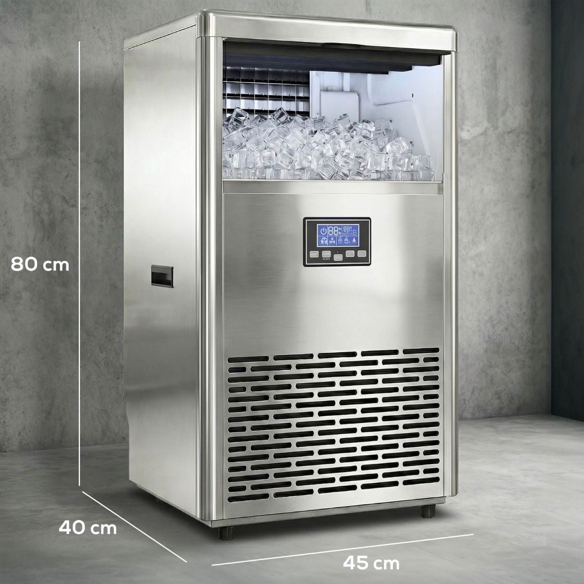 Kommerzielle Eiswürfelmaschine 45kg/24h Eismaschine 13kg Eis