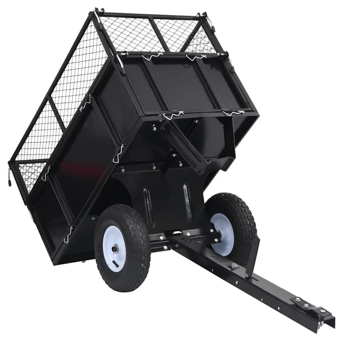 Kippanhänger Rasenmäher 150kg Rasentraktor Anhänger Gartenwagen Stahl