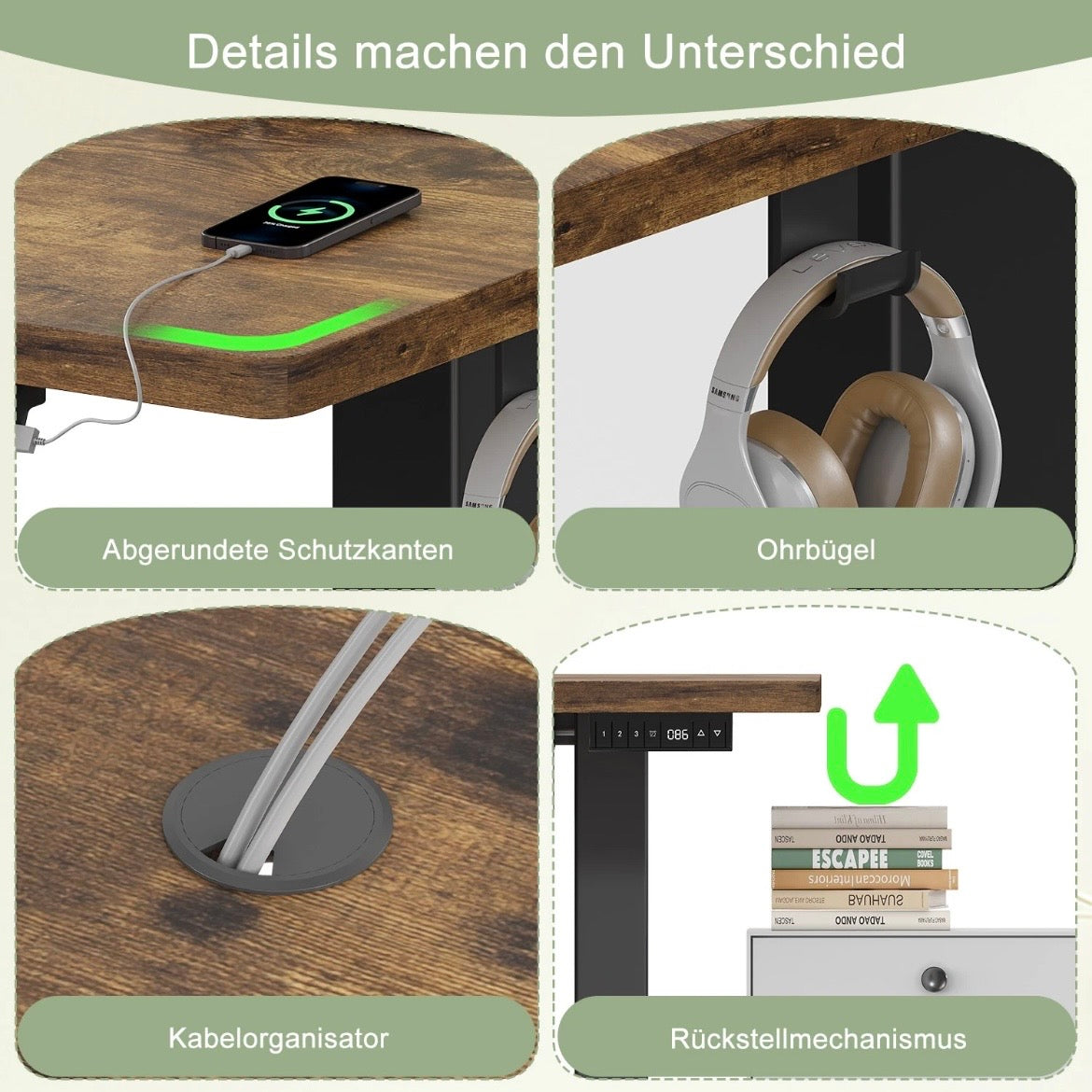 Arbeitstisch Höhenverstellbar Zimmertisch Schreibtisch Tisch