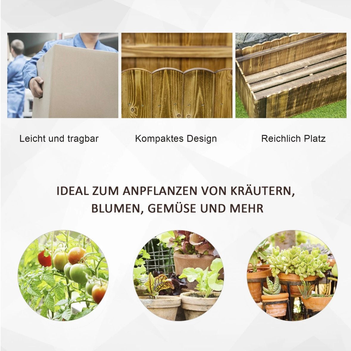 Hochbeet Pflanzkasten Kräuterbeet Blumenbeet Pflanzbeet Gemüsebeet