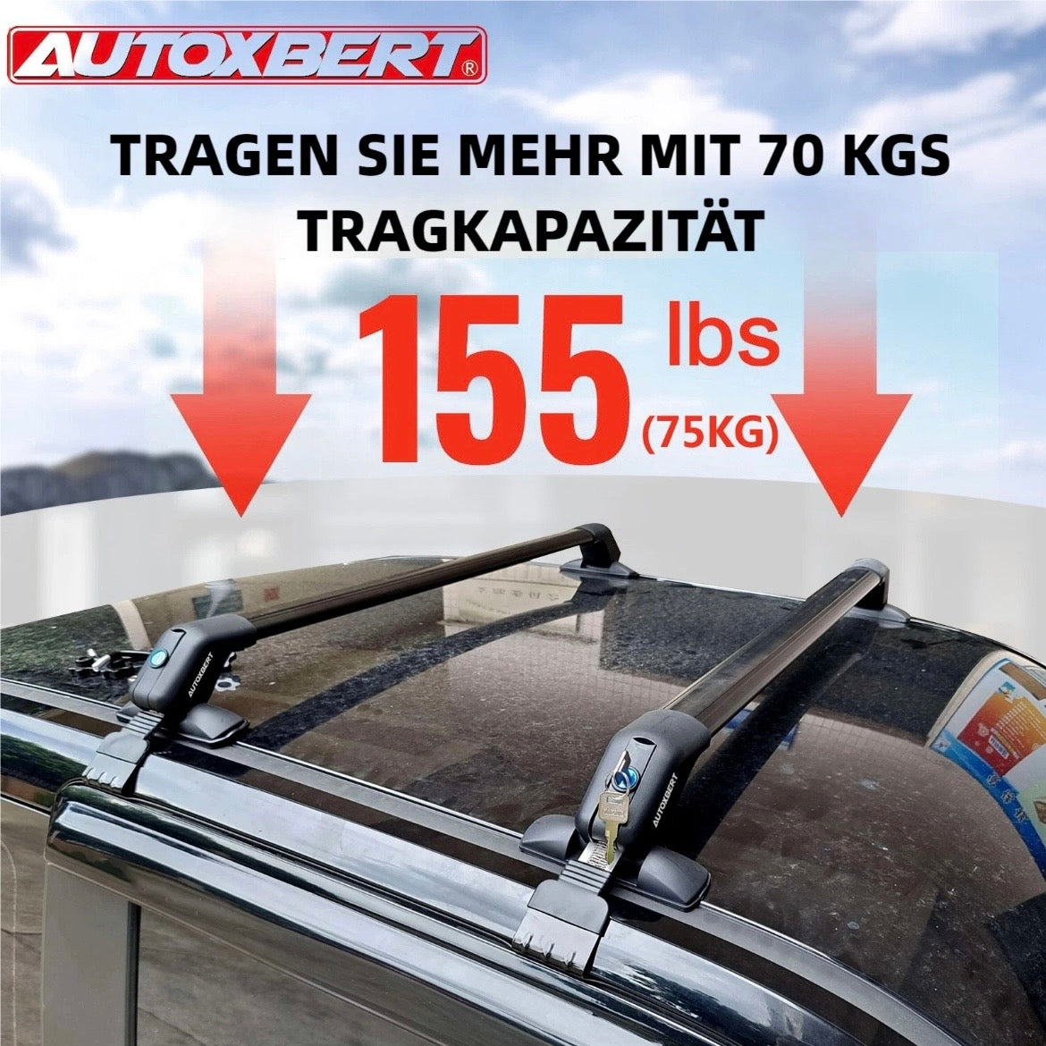 2 x Alu Relingträger Universal Dachträger 150kg Lastenträger