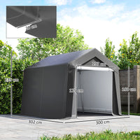 Carport Zeltgarage 3x3m Garagenzelt Zelt Belüftungsfenster Wasserdicht