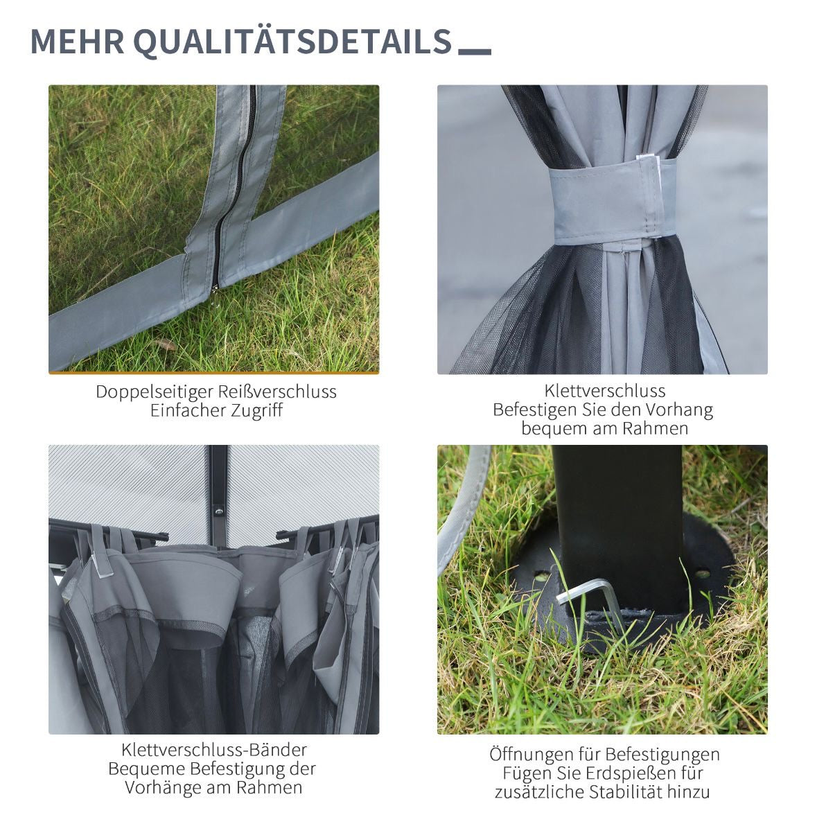 3x3m Pavillon Gartenpavillon Pergola Überdachung Partyzelt inkl. Seitenteile