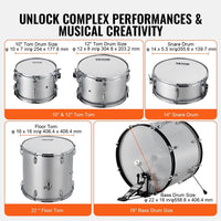 5 teilig Schlagzeug Set Drumset