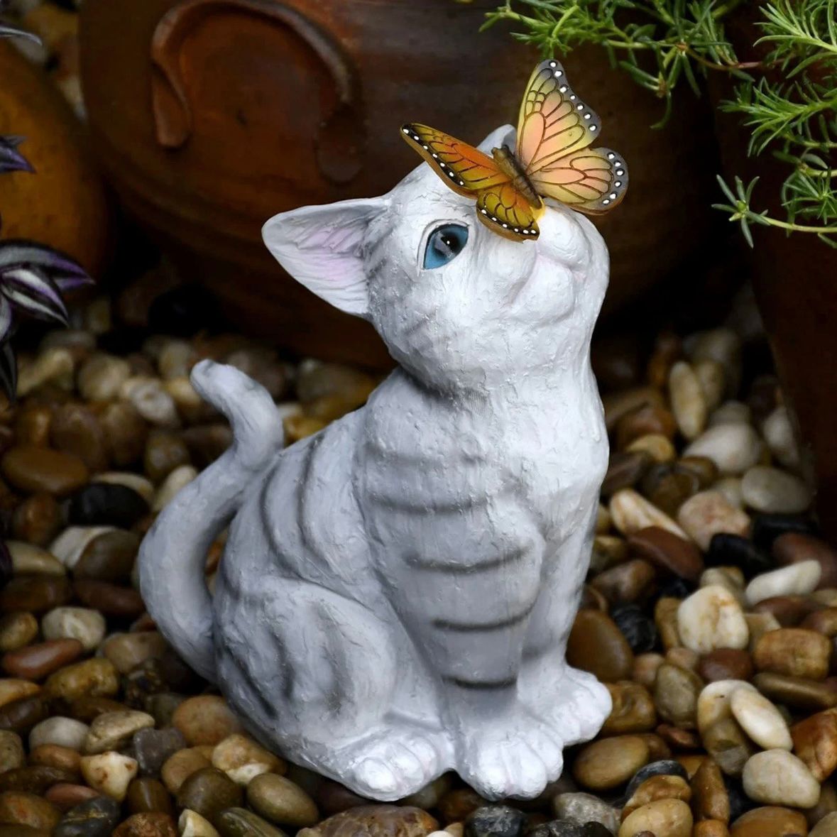 Katze Kätzchen Solarlampe Solarlaterne Laterne Dekolicht