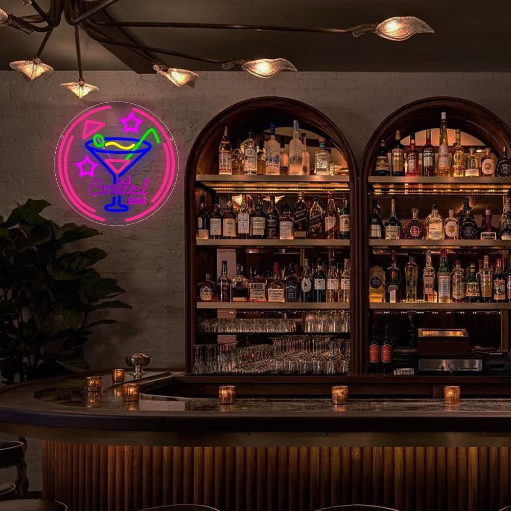 LED Neon Schild Cocktail Bar Neonlicht USB Club Drink
