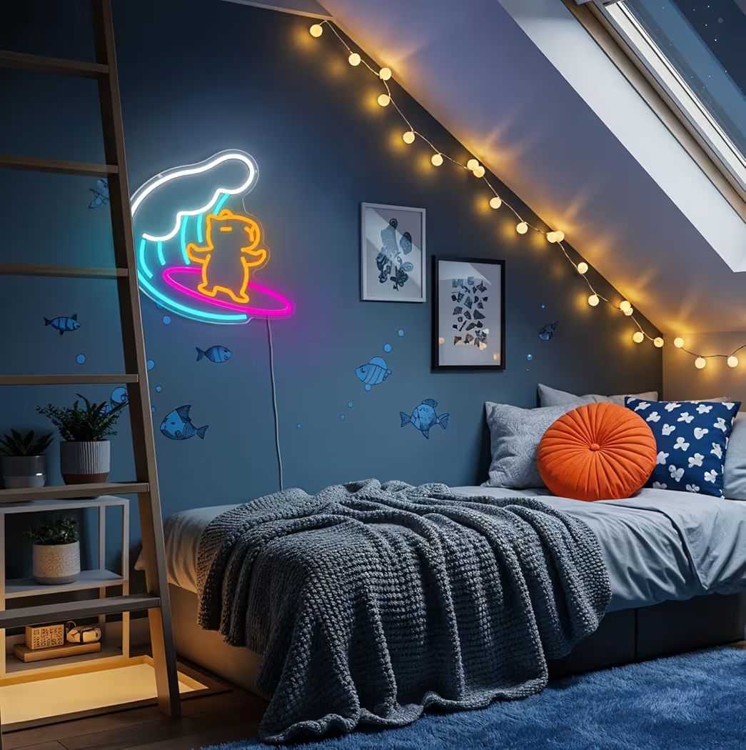 LED Neon Schild Capybara Tier Neonlicht USB Zimmer