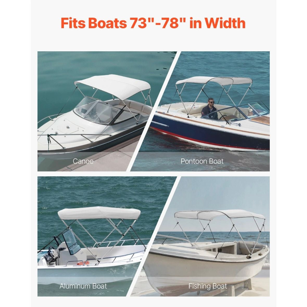 Bimini Top Bootsverdeck Bootdach Sonnenverdeck Hellgrau 3 Bögen