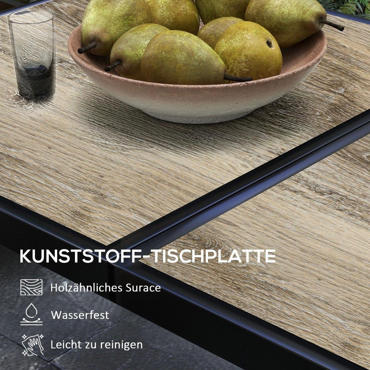 Gartentisch 6 Personen Holzoptik