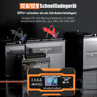 12V Autobatterie Ladegerät 12A Smart Schnellladegerät KFZ