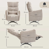 Drehbar Elektrisch Relaxsessel Sessel Massage Möbel Wohnzimmer