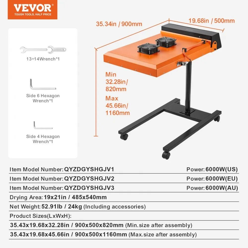Siebdruck Blitztrockner 6000W Infrarot Trockner Textildruck