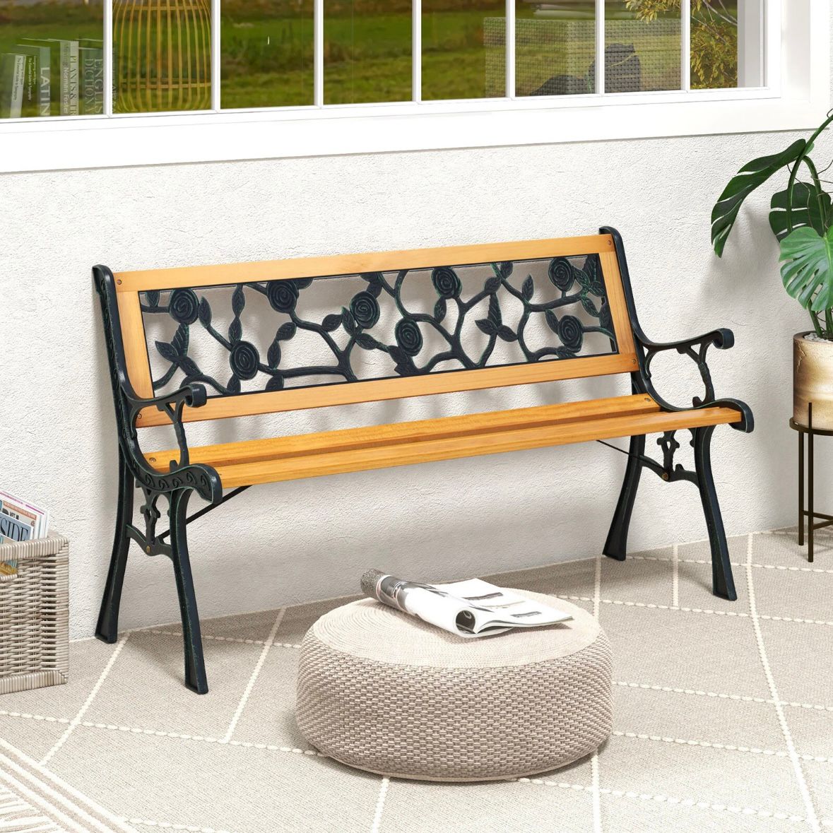 2 Sitzer Gartenbank Sitzbank Holzbank Garten Rückenlehne