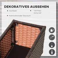 Poly Rattan Hochbeet Rollen Pflanzkasten Blumenbeet Beet