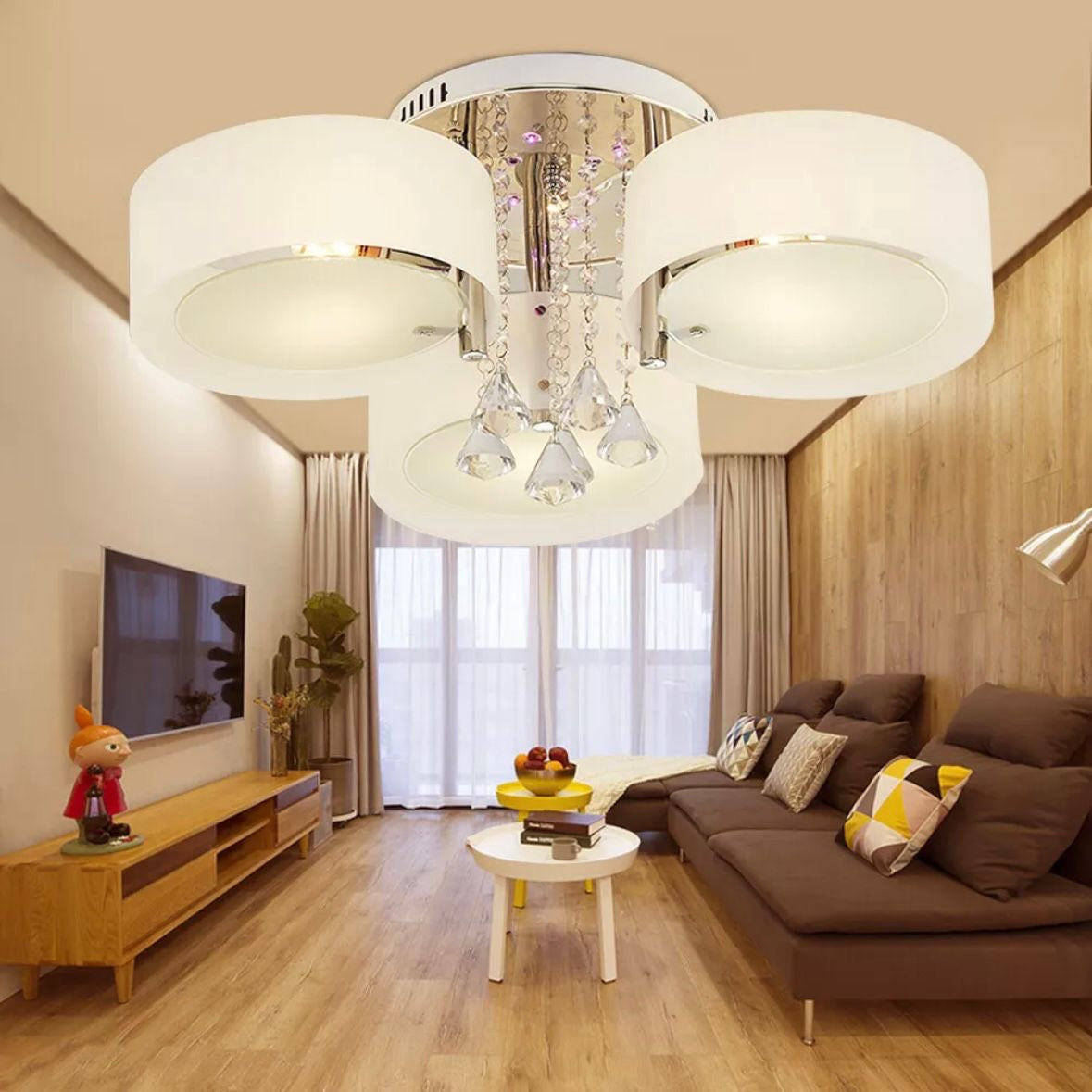 Kristall Hängeleuchte Kronleuchter LED E27 Deckenlampe