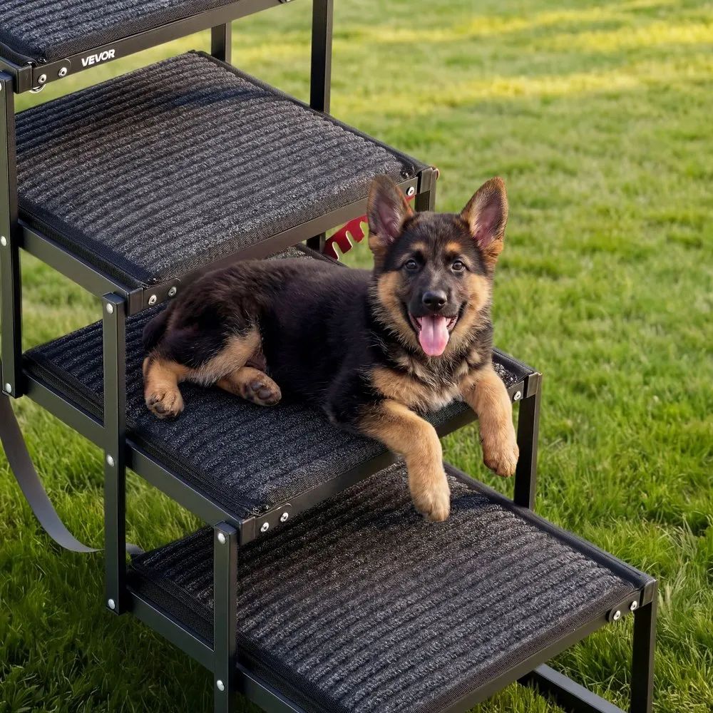 Hundetreppe Auto Einstiegshilfe Hundeleiter 4 Stufen 90 kg