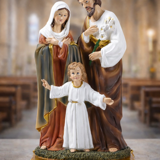 Heilige Familie Statue religiöse Figur Kunstharz Deko