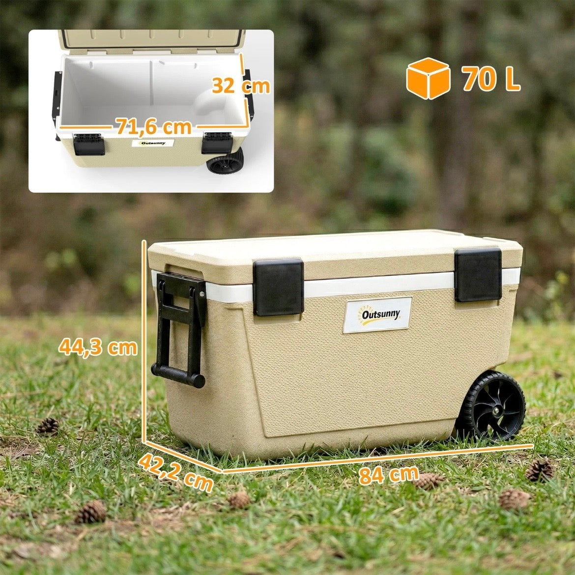 Kühlbox 70L Passive Thermobox Kühlung Aufbewahrungsbox