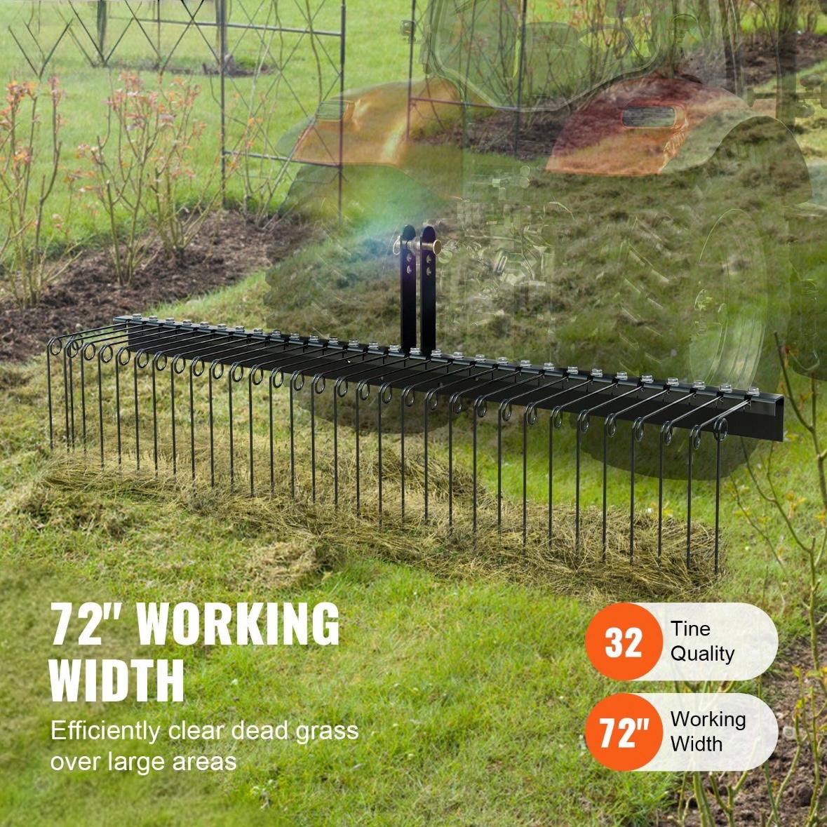 Rechen Landschaftsrechen 183cm Rasenvertikutierer Vertikutierer